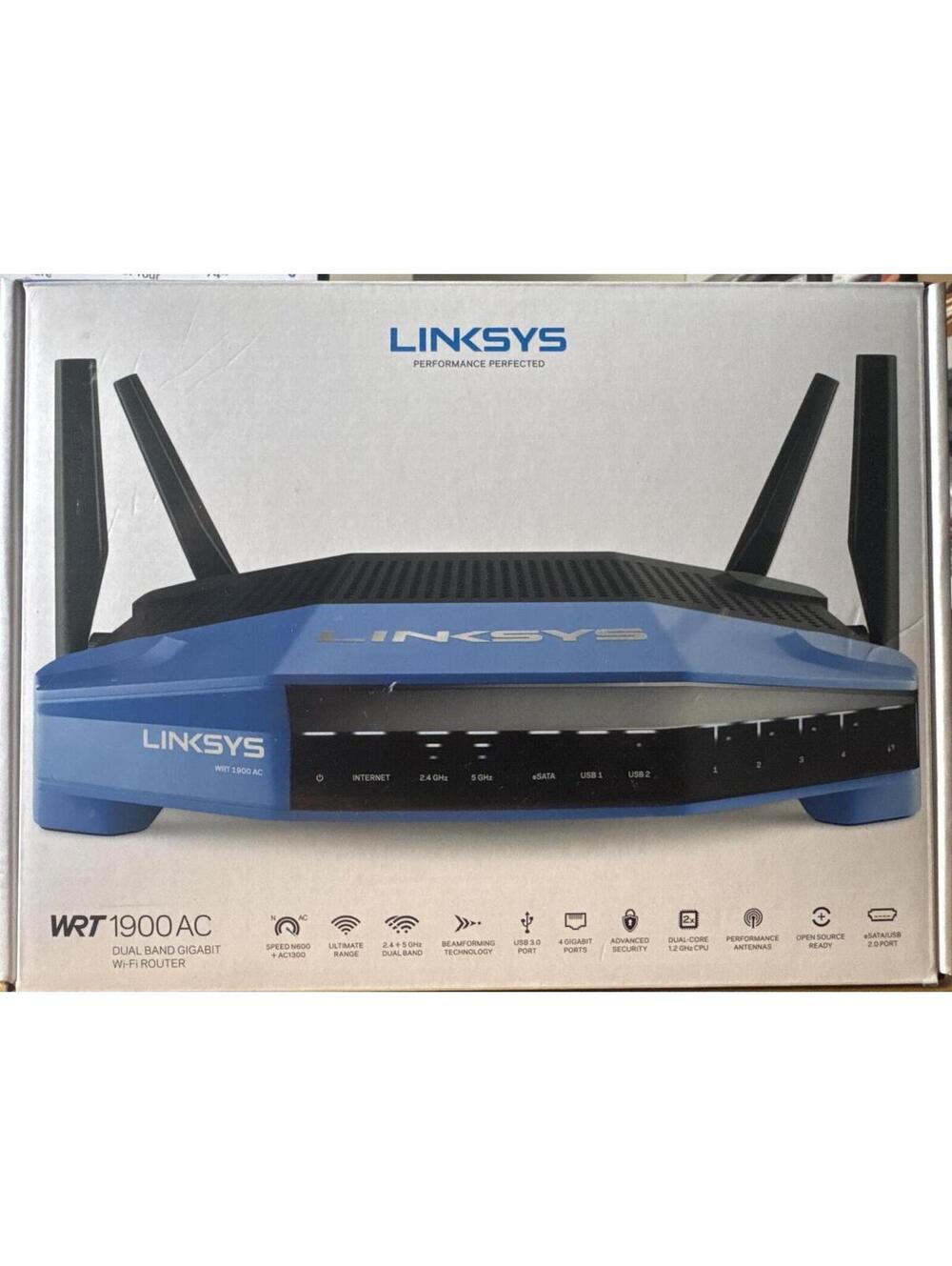 LINKSYS WRT1900AC Dual Band Gigabit Wi-Fi Router 1300 Mbps 4 Port EUC
